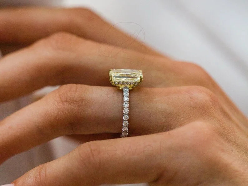 Radiant Cut Halo Engagement Ring | Briza Jewel