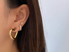 Gold Heart Hoop Earrings - Minimalist | Briza Jewel