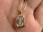 Emerald Cut Diamond Pendant | Briza Jewel