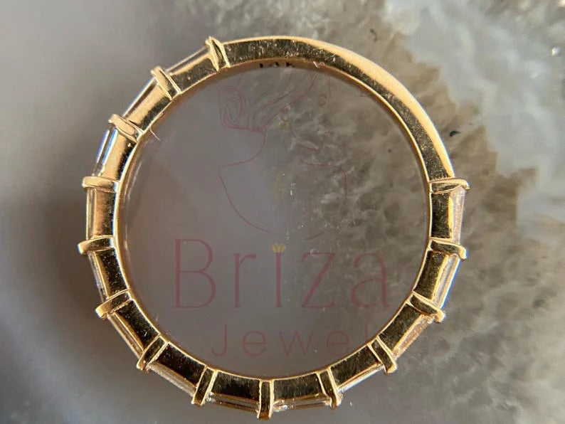 Baguette Band - Lab Grown 14K Gold Diamond Minimalist Ring | Briza Jewel