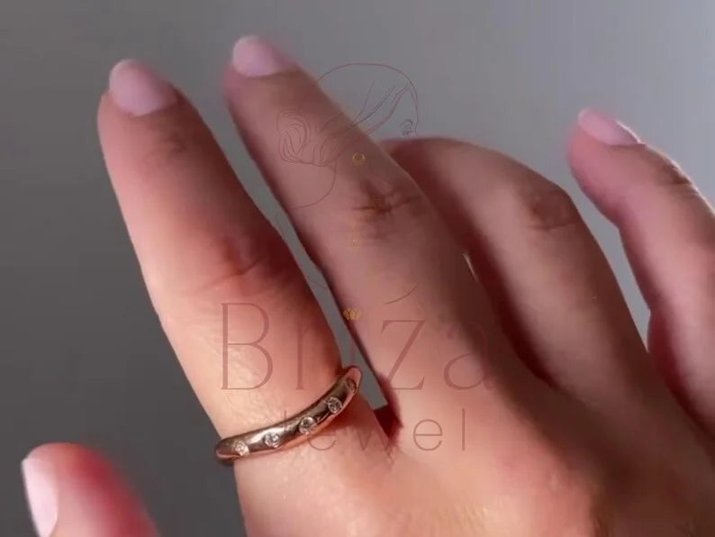 Wave Diamond Ring - Rose Gold | Briza Jewel