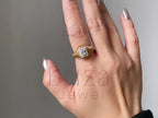 Elegant Engagement Ring - Baguette Moissanite Halo | Briza Jewel