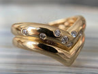 Chevron Diamond Ring - Yellow Gold Round | Briza Jewel