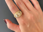 Yellow Gold Baguette Diamond Ring - 18K Yellow Gold Vintage | Briza Jewel