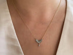 Diamond Bat Pendant - Necklace | Briza Jewel