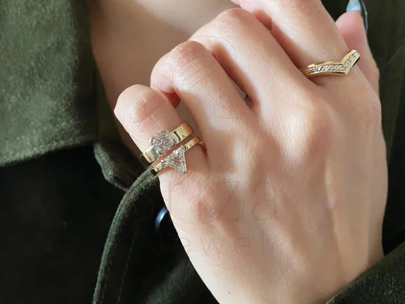 Toi et Moi Wedding Ring - 18K Yellow Gold Ring | Briza Jewel