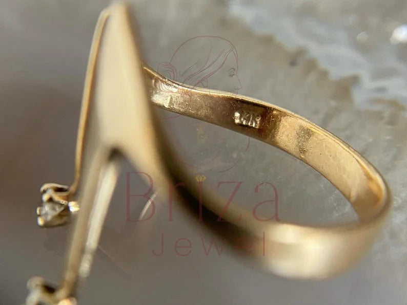 Crown Ring - Gold Moissanite Minimalist | Briza Jewel