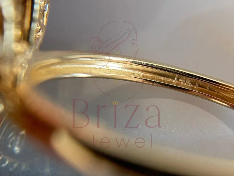 Butterfly Engagement Ring - Gold Baguette Diamond | Briza Jewel