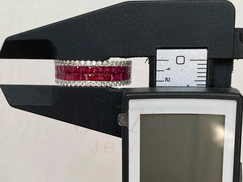 Ruby Wedding Band - Diamond Ring | Briza Jewel