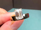 Lab Grown Engagement Ring - Emerald Cut Emerald Solitaire | Briza Jewel