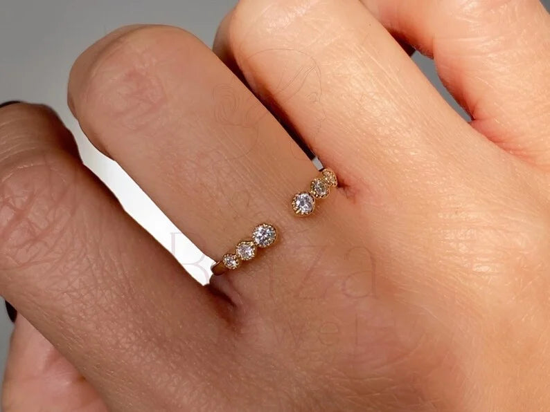 Bezel Set Diamond Ring - Gold Minimalist | Briza Jewel