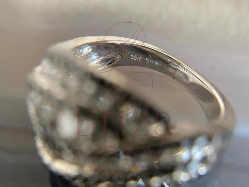 Black and White Diamond Ring - Pave | Briza Jewel