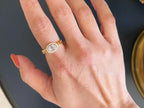 Baguette Halo Engagement Ring - Gold Diamond | Briza Jewel