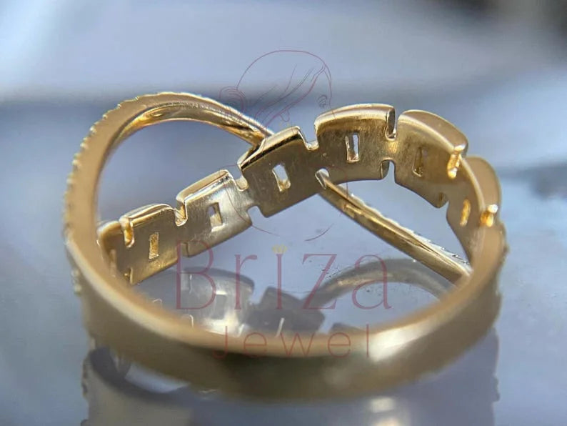 Infinity Diamond Ring - 14K Gold Pave | Briza Jewel