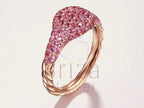 Pink Sapphire Engagement Ring - Rose Gold Pave | Briza Jewel