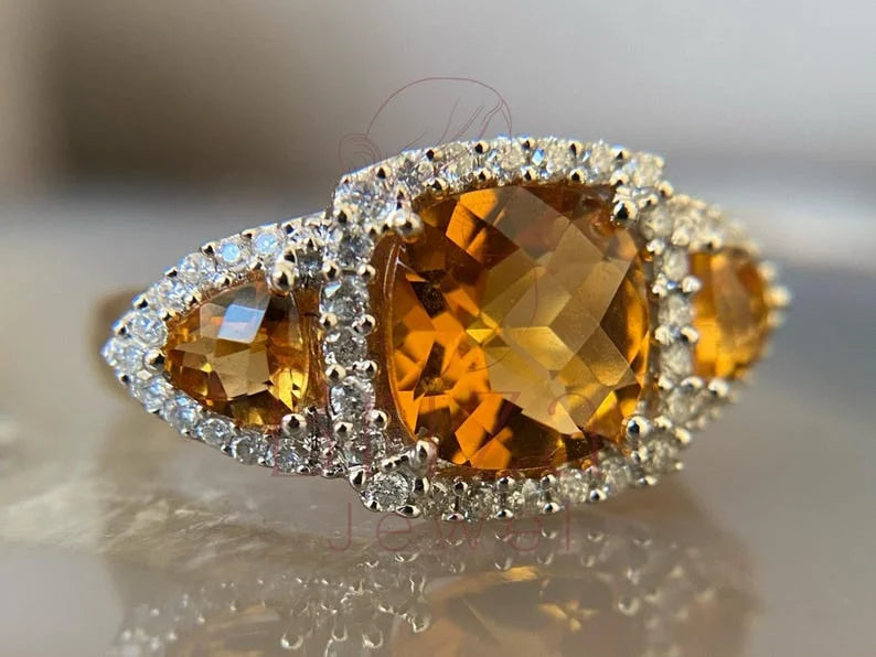 Citrine Ring Yellow Gold - Vintage | Briza Jewel