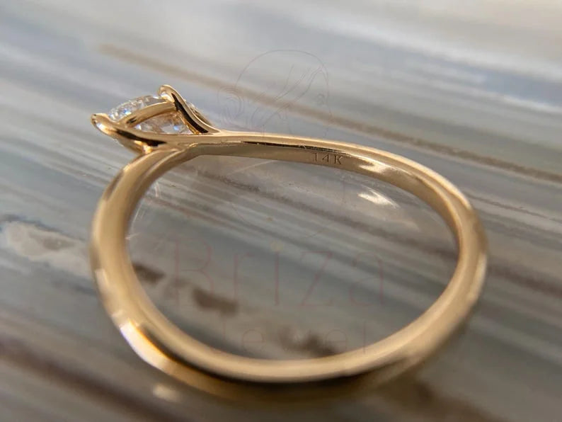 Marquise Diamond Solitaire Ring | Briza Jewel