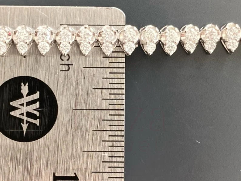 Round Diamond Tennis Bracelet - White Gold | Briza Jewel