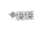Round Diamond Stud Earrings - Silver Moissanite | Briza Jewel