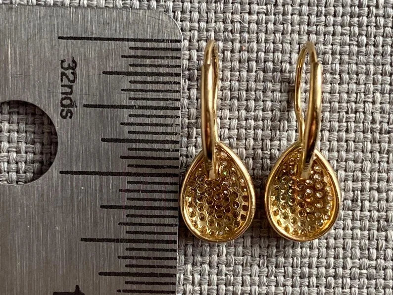 Teardrop Diamond Earrings - Gold Pave | Briza Jewel