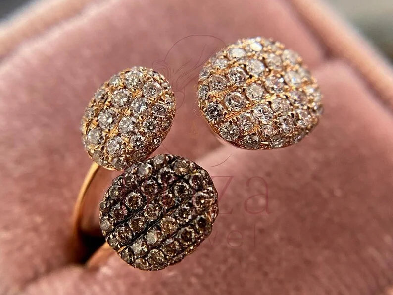 Champagne Diamond Ring - Rose Gold | Briza Jewel