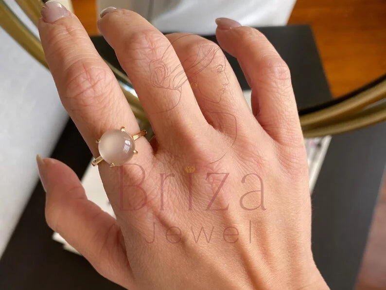 Moonstone Ring - 14K Gold | Briza Jewel