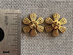 Diamond Flower Earrings - Gold | Briza Jewel
