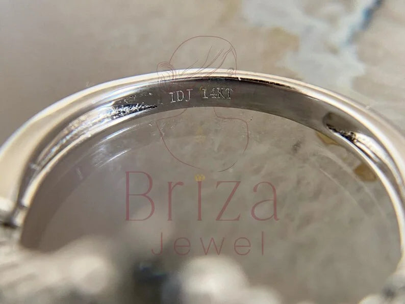 Chevron Engagement Ring - White Gold Diamond | Briza Jewel