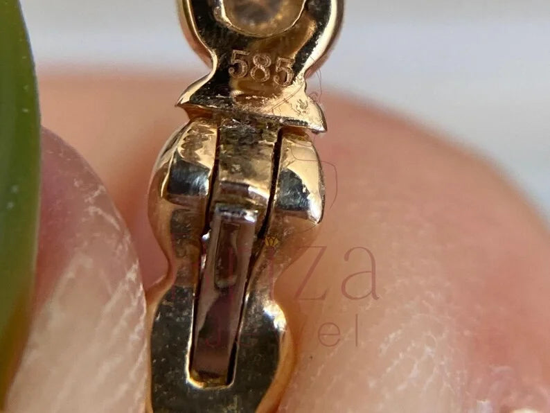 Bezel Set Diamond Earring - Lab Grown Gold Minimalist | Briza Jewel