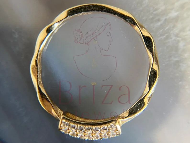 Serpent Ring - Gold Diamond Minimalist | Briza Jewel