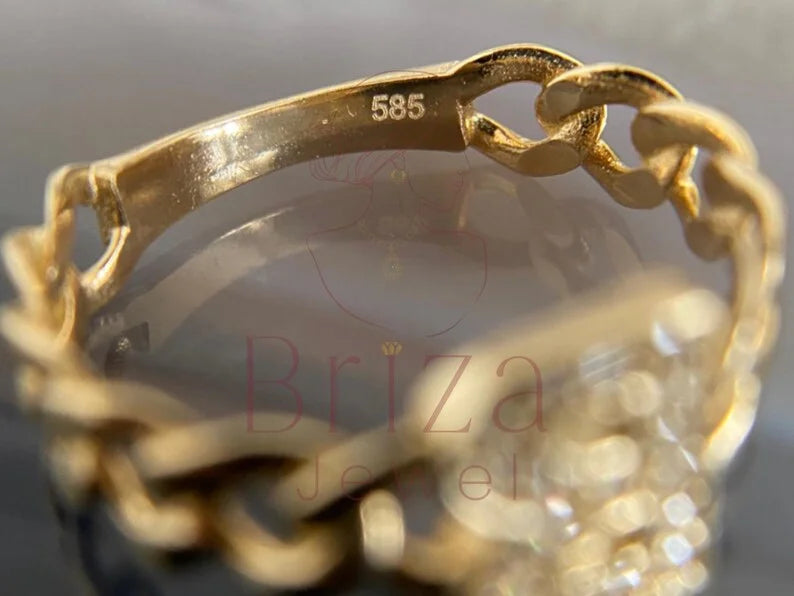 B Initial Ring - Lab Grown Gold Diamond | Briza Jewel