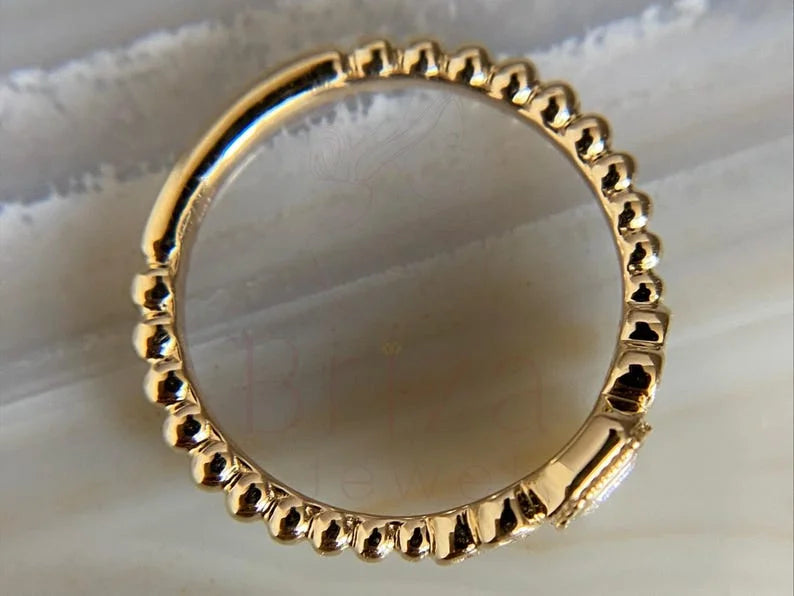 Vintage Emerald Cut Diamond Ring • 14K Gold Art Deco Bridal Ring | Briza Jewel