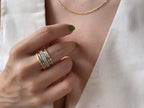 Multi Row Diamond Band - 18K Gold Ring | Briza Jewel