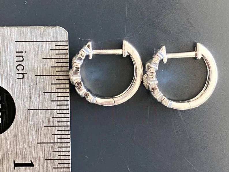 White Gold Diamond Stud Earrings – Modern Leaf Cluster Design | Briza Jewel