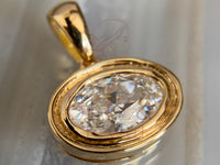 Oval Diamond Pendant - Lab Grown 14K Gold Solitaire | Briza Jewel