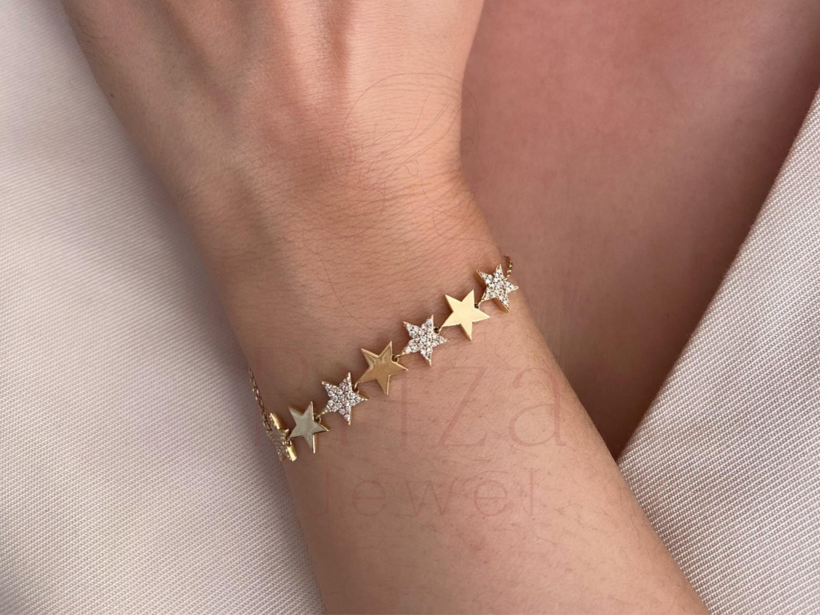 Gold diamond bracelet by Briza Jewel