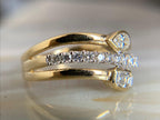 Toi et moi pear cut ring crafted in gold