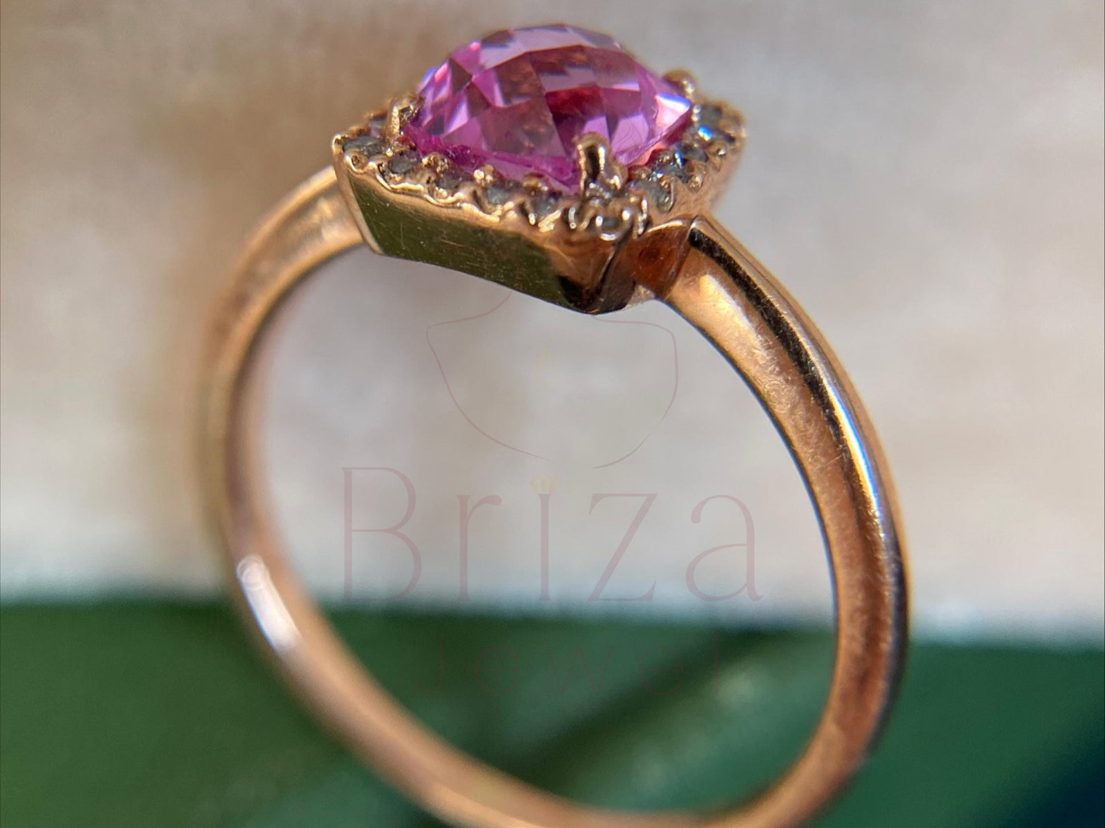 Halo cushion cut ring crafted in gold