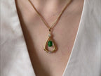 Gold diamond necklace with vintage design by Briza Jewel