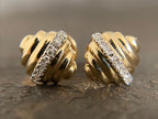 Vintage Gold Dome Earrings · Diamond Accent Studs | Briza Jewel