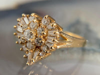 Vintage round cut ring crafted in gold
