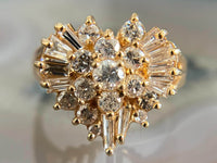 Round Diamond Cluster Ring - Gold Vintage | Briza Jewel