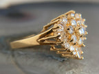 Gold diamond ring with vintage design by Briza Jewel