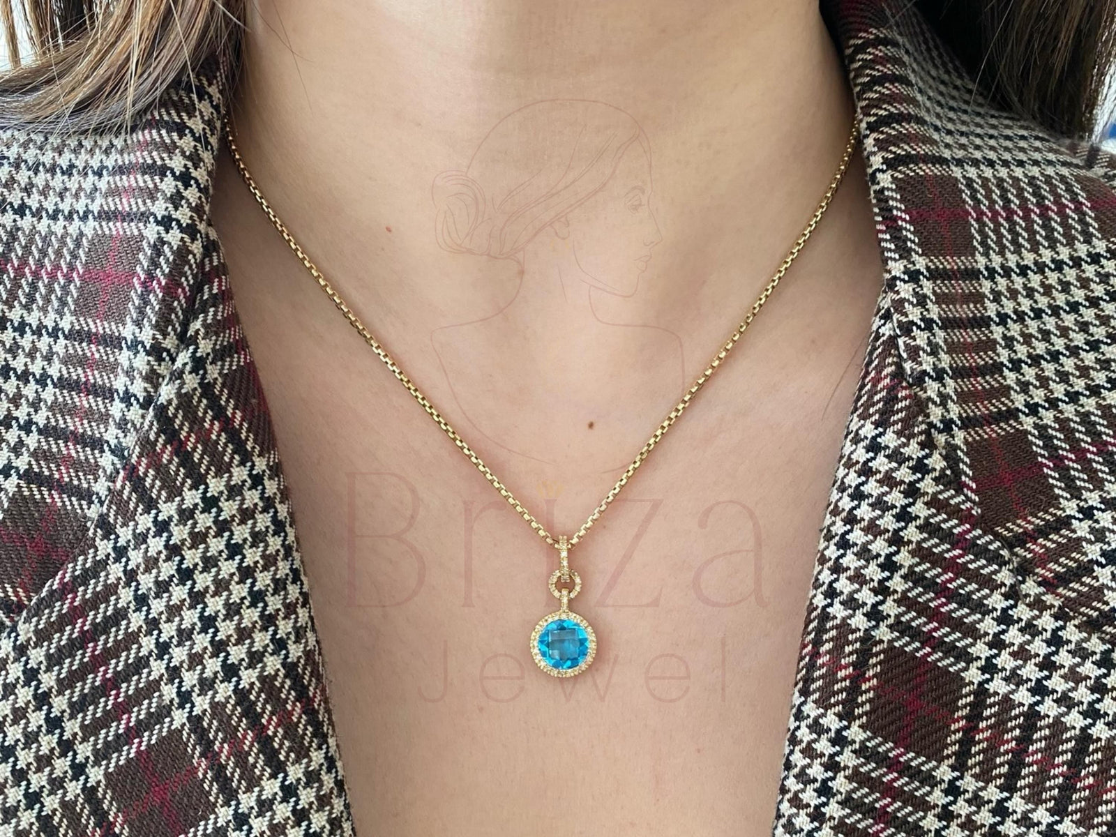 Topaz brilliance and fire showcased in this pendant