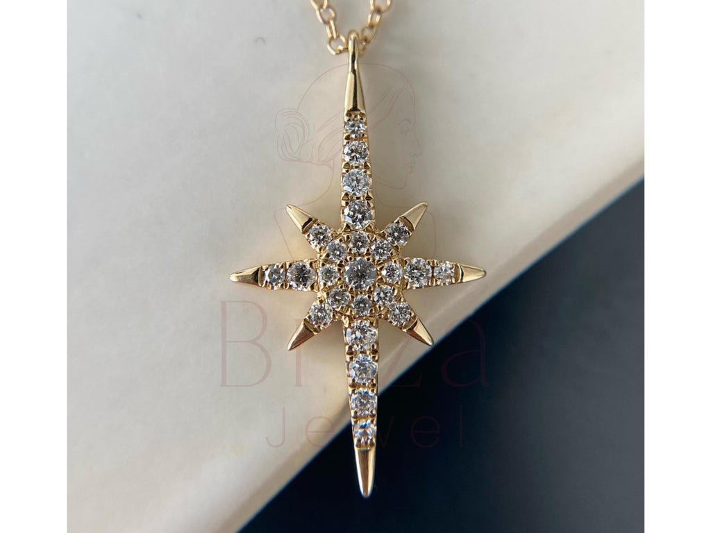 Diamond Star Pendant with Brilliant Shine and Elegance | Briza Jewel