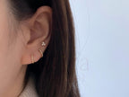 Yellow Gold Diamond Huggie Earrings by Briza Jewel