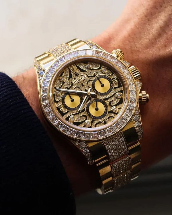 Diamond Rolex Watch Gold Iced Out Luxury Men’s Watch