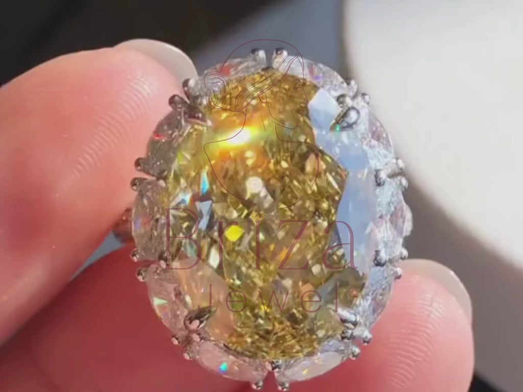 unique engagement ring for women close-up showing oval halo detail