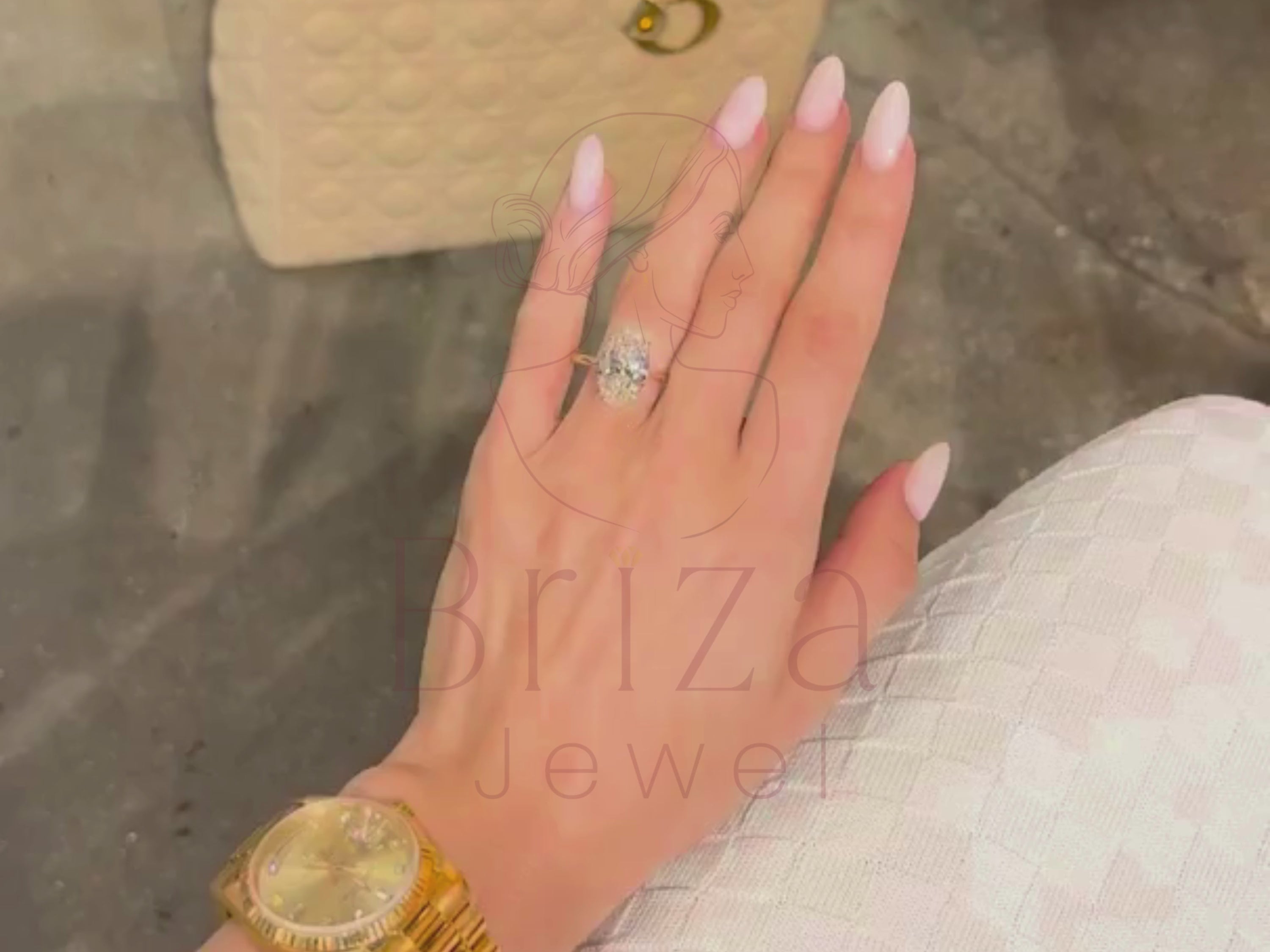 Lab Grown Oval Engagement Ring | 6 CT Solid Gold Solitaire