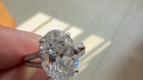 Pave Band Engagement Ring - Oval Moissanite | Briza Jewel
